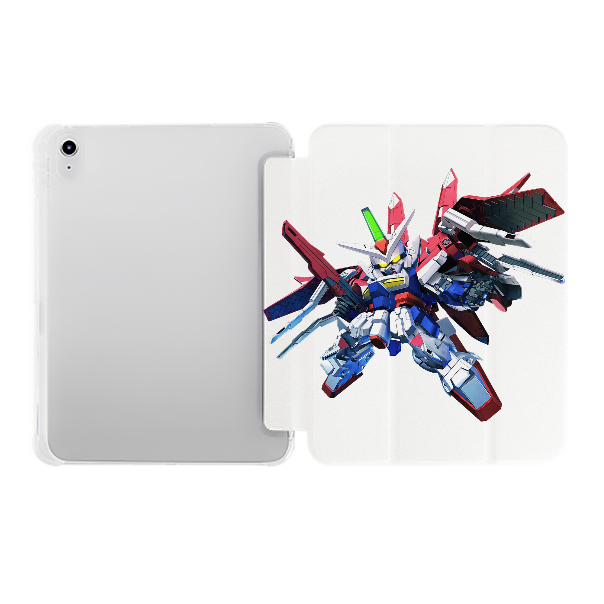 （画像用） 機動戦士ガンダム Mobile Suit Gundam IPad ケース ペン収納付き 三つ折りスタンド PUレザー×シリコン 対応機種9.5/10.5/10.9インチ